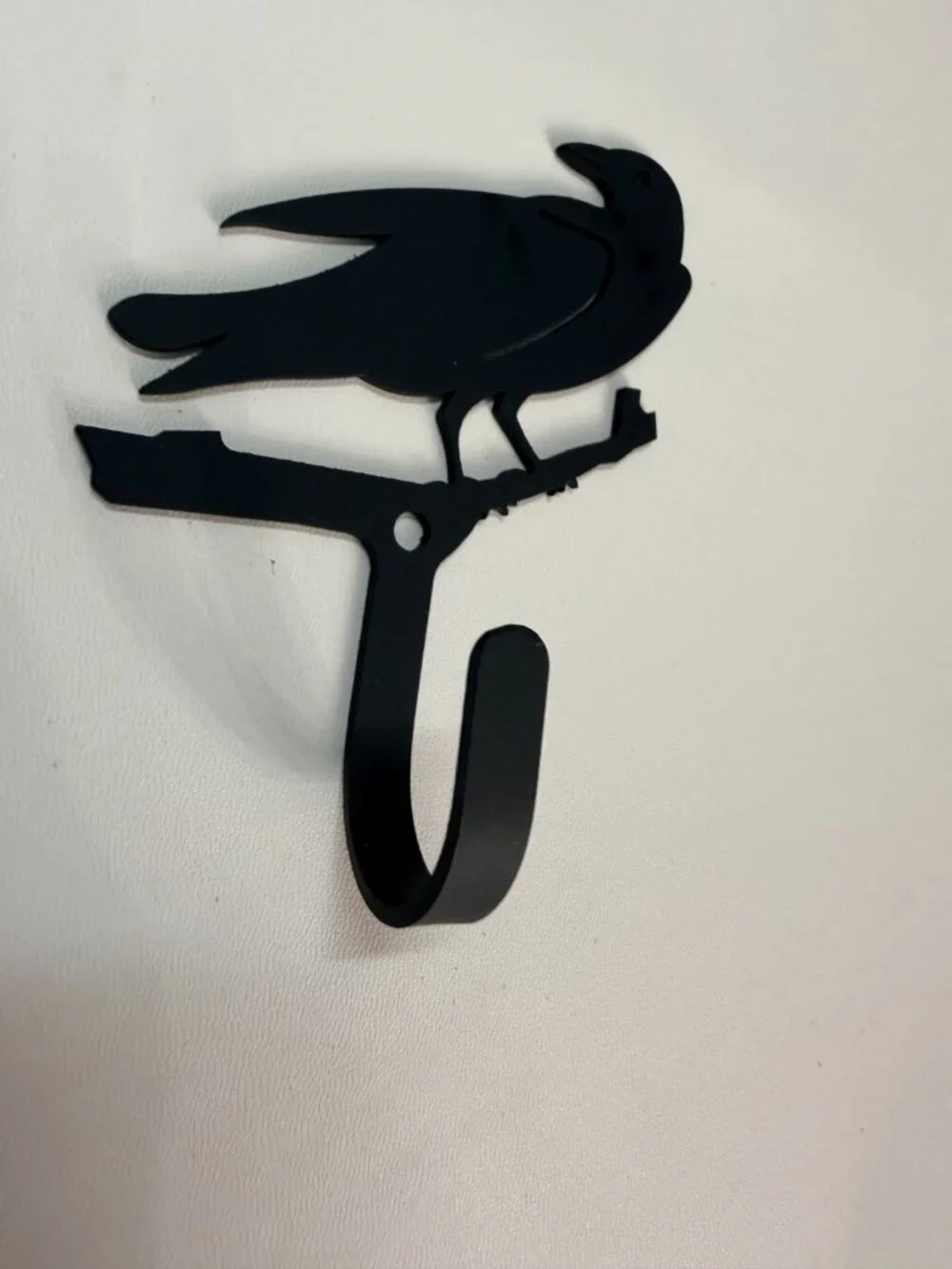 Wrought Iron Crow / Raven Wall Hook Small 3.5